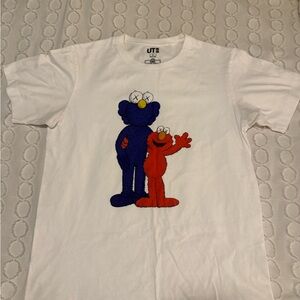 KAWS Kids White Tee with Blue and Red Graphic